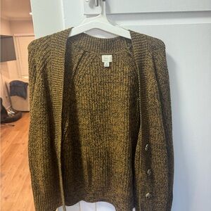 a new day Olive Green-Brown Open-Front Button Cardigan